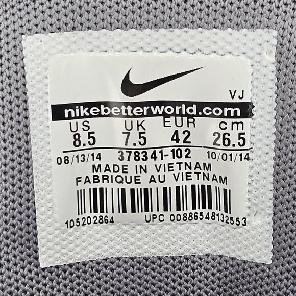 Nike Mens Shox NZ Leather 378341-102 Sz 8.5 White Cool Grey Running Shoes - Picture 9 of 10